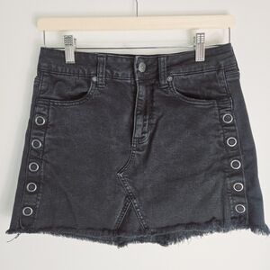 American Eagle Outfitters Super Stretch Washed Black Denim Mini Dress